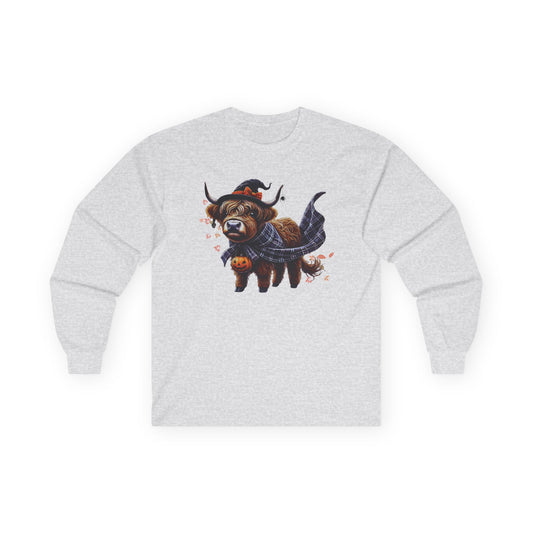 Highland Cow-oween Unisex Long Sleeve Shirt