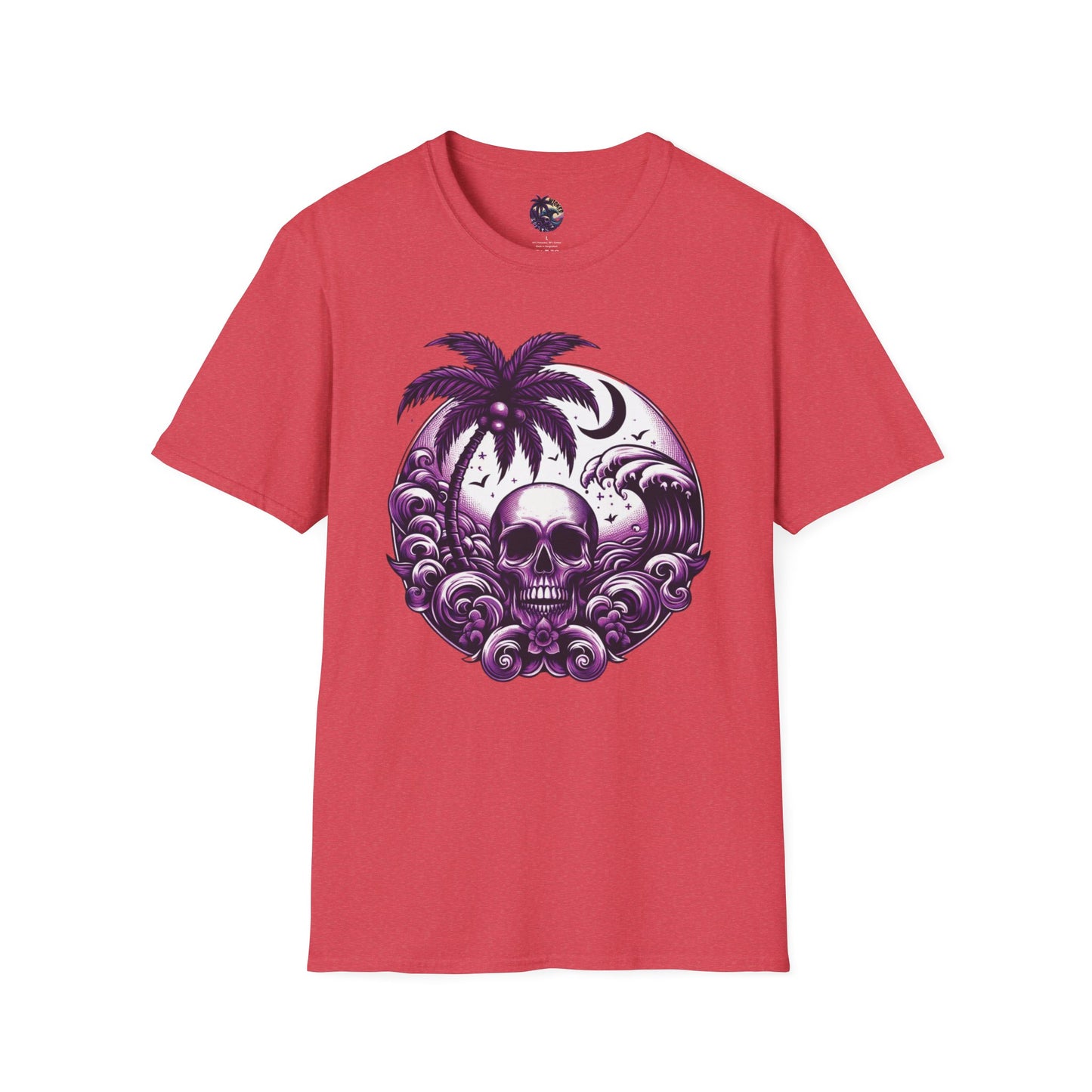 Purple Skull Waves Unisex T-Shirt