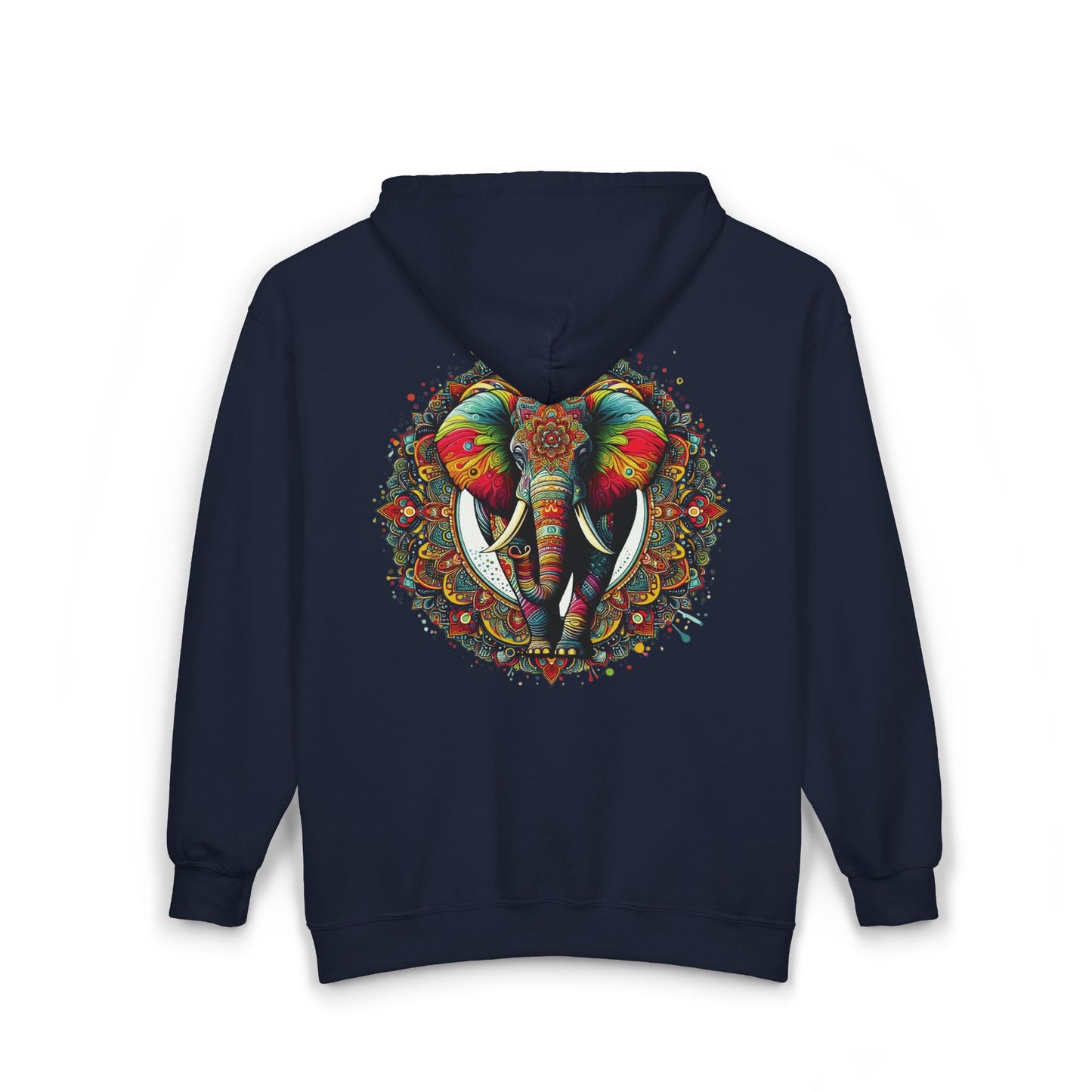 Elephant Mandala Unisex Zip-Up Hoodie