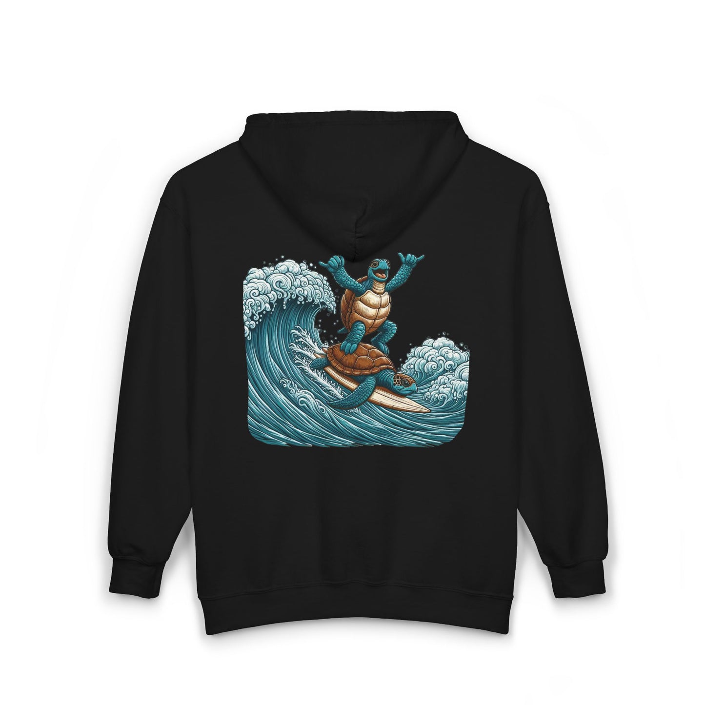 Surfing Sea Turtles Unisex Zip-Up Hoodie