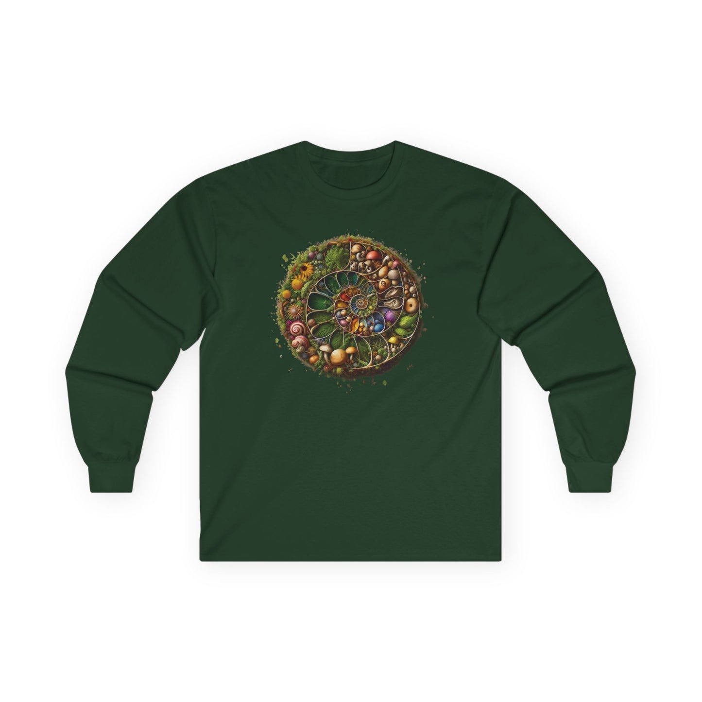 Floral Mushroom Spiral Unisex Long Sleeve Shirt