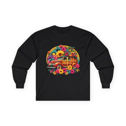 Retro Floral Woody Unisex Long Sleeve Shirt