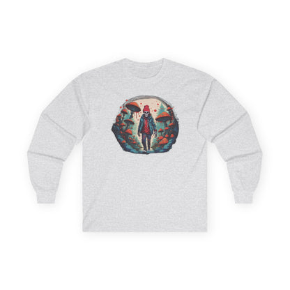 Skeleton Beanie in a Mushroom Forest Unisex Long Sleeve Shirt