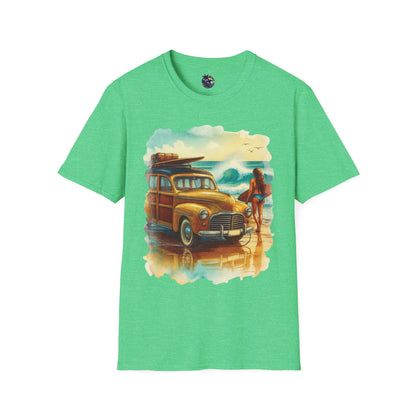Surfer Girl & Woody Wagon Unisex T-Shirt