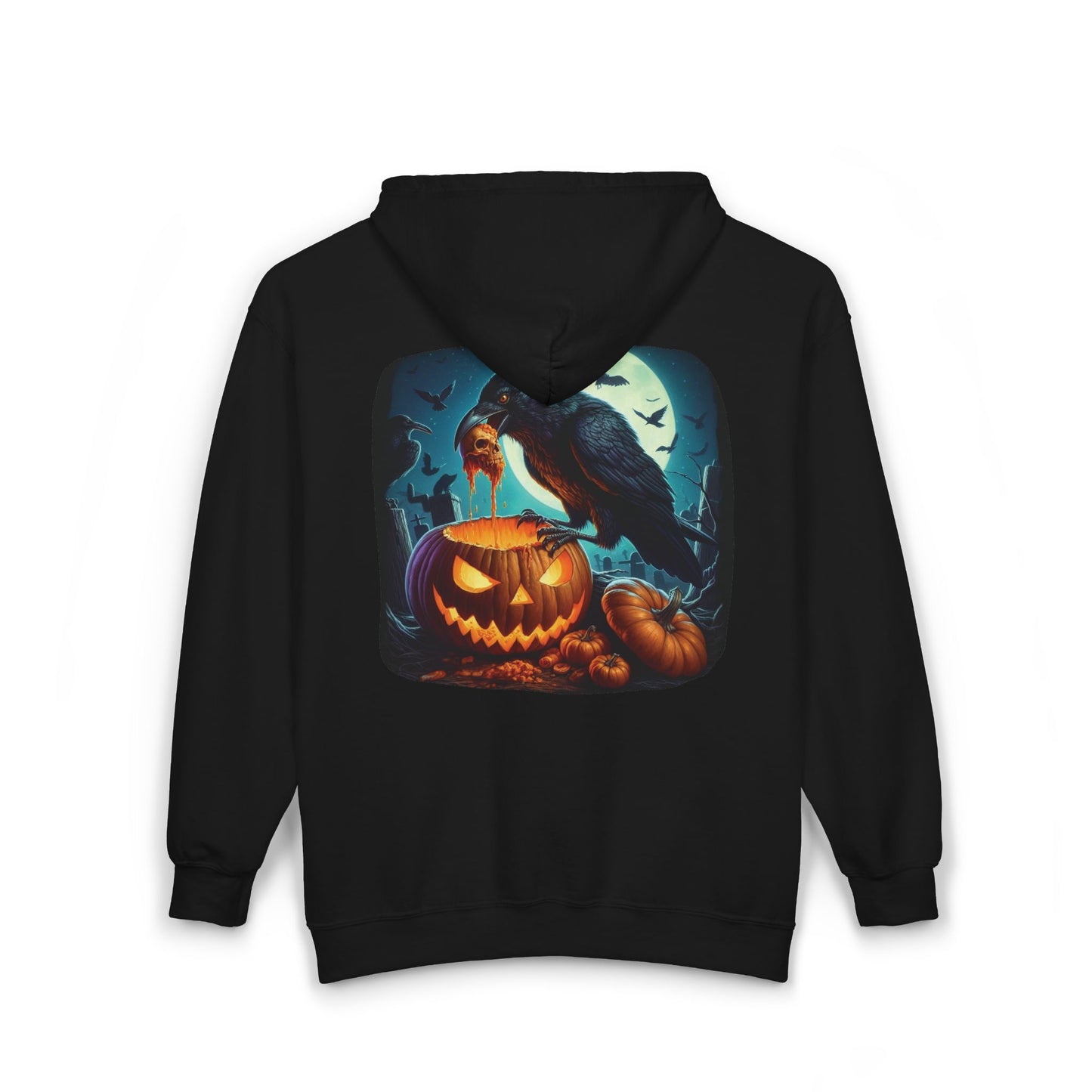 Raven Skull Unisex Zip-Up Hoodie