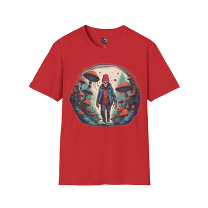 Skeleton Beanie in a Mushroom Forest Unisex T-Shirt