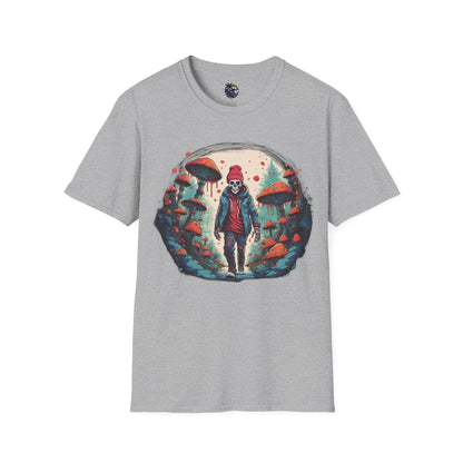 Skeleton Beanie in a Mushroom Forest Unisex T-Shirt