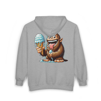 Sasquatch Ice Cream Unisex Zip-Up Hoodie