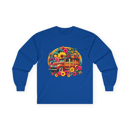 Retro Floral Woody Unisex Long Sleeve Shirt