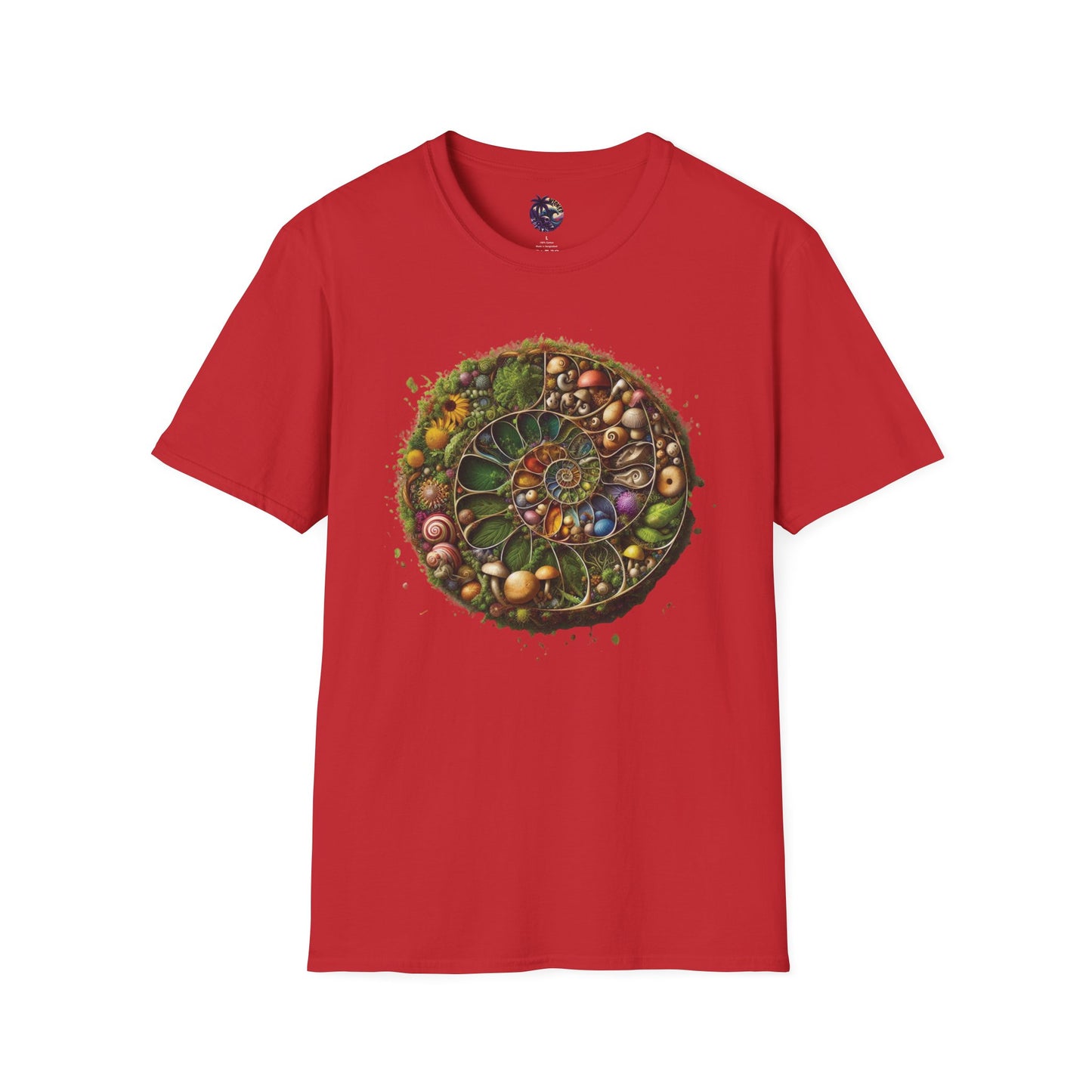 Floral Mushroom Spiral Unisex T-Shirt
