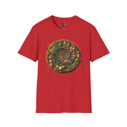 Floral Mushroom Spiral Unisex T-Shirt