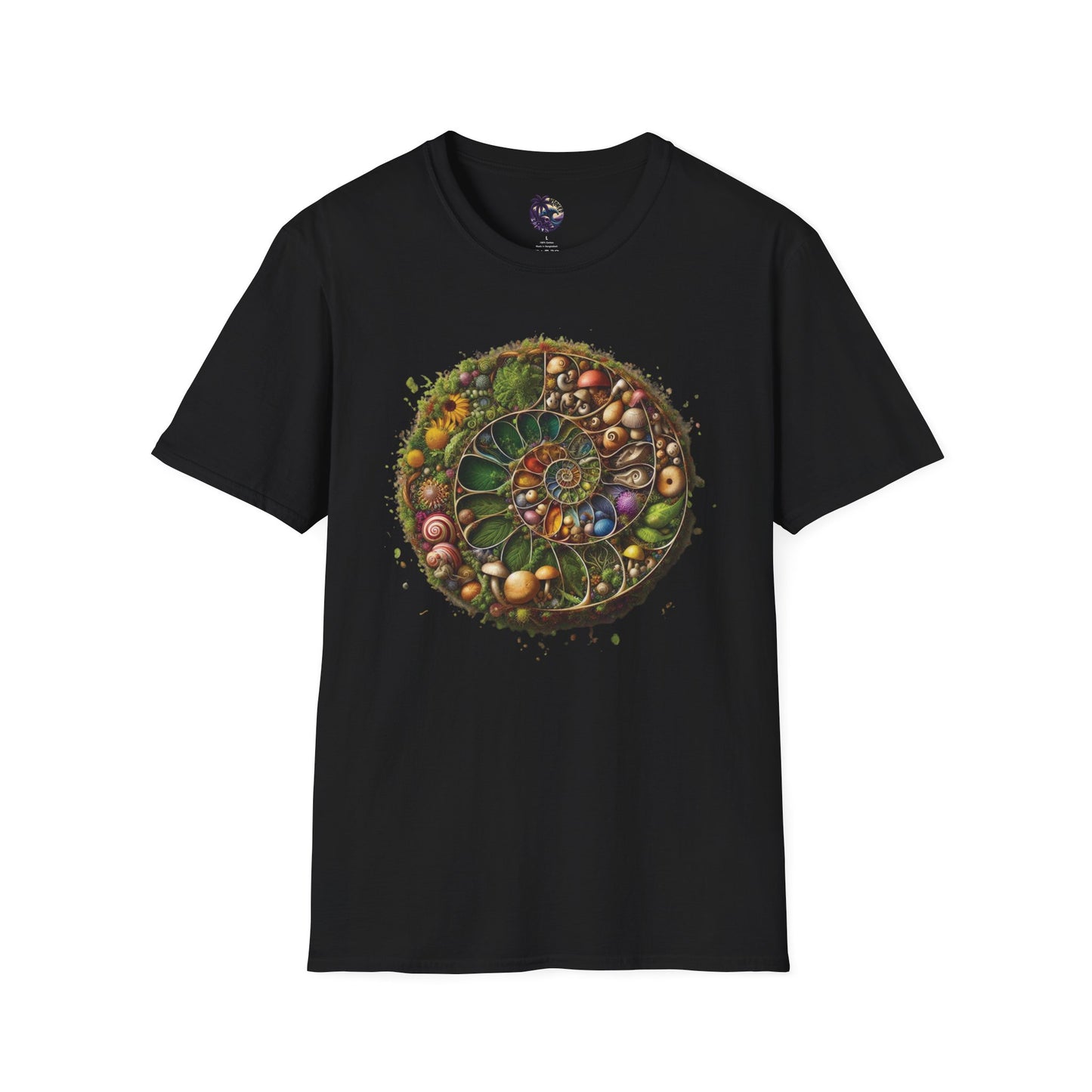 Floral Mushroom Spiral Unisex T-Shirt
