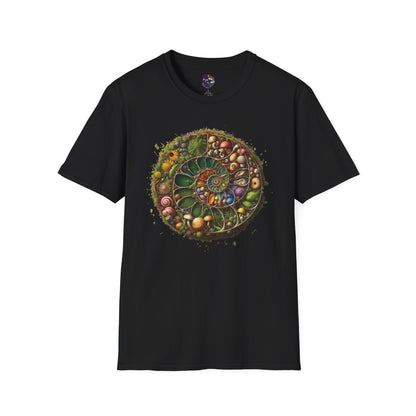 Floral Mushroom Spiral Unisex T-Shirt