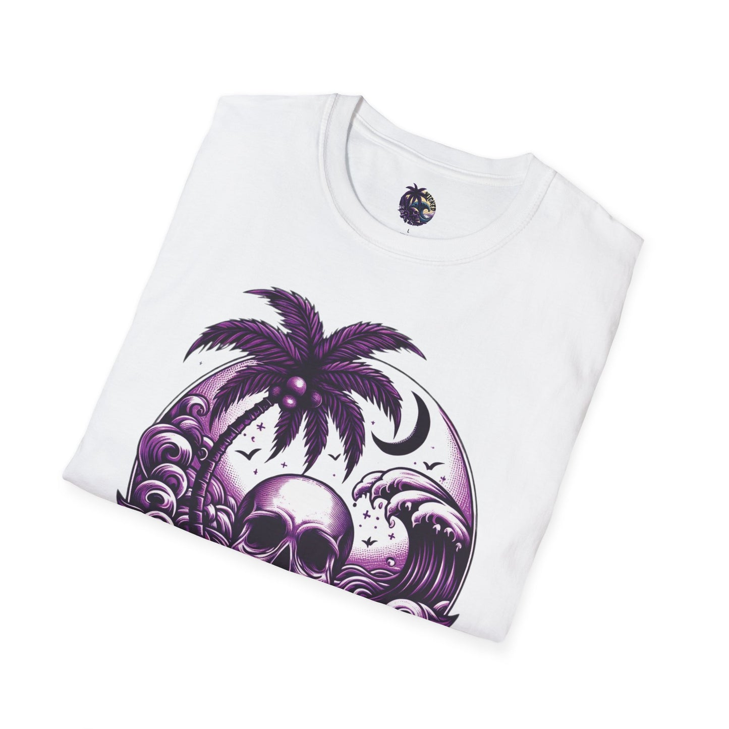 Purple Skull Waves Unisex T-Shirt