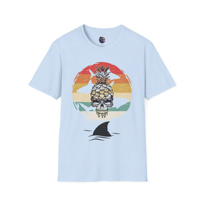 Pineapple Skull Sunset Shark Fin Unisex T-Shirt