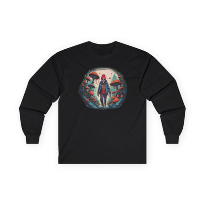 Skeleton Beanie in a Mushroom Forest Unisex Long Sleeve Shirt