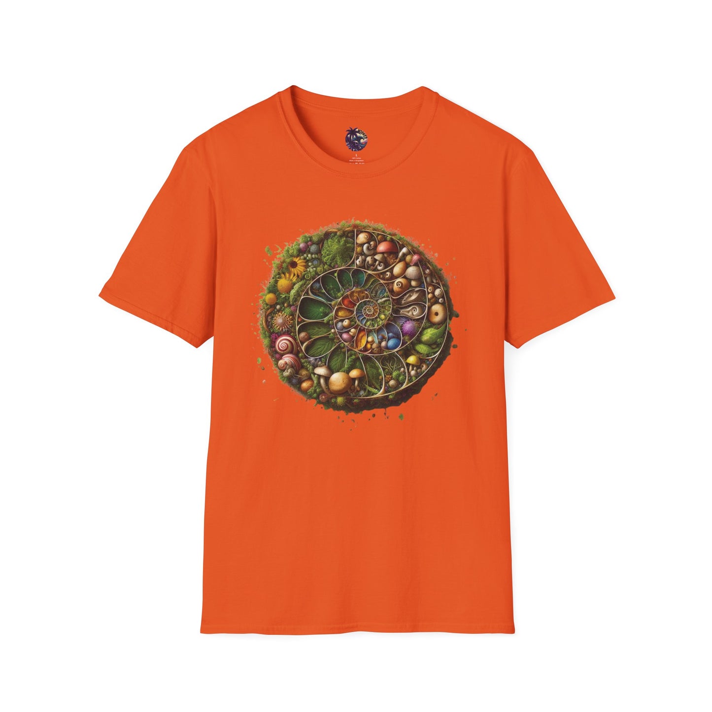Floral Mushroom Spiral Unisex T-Shirt