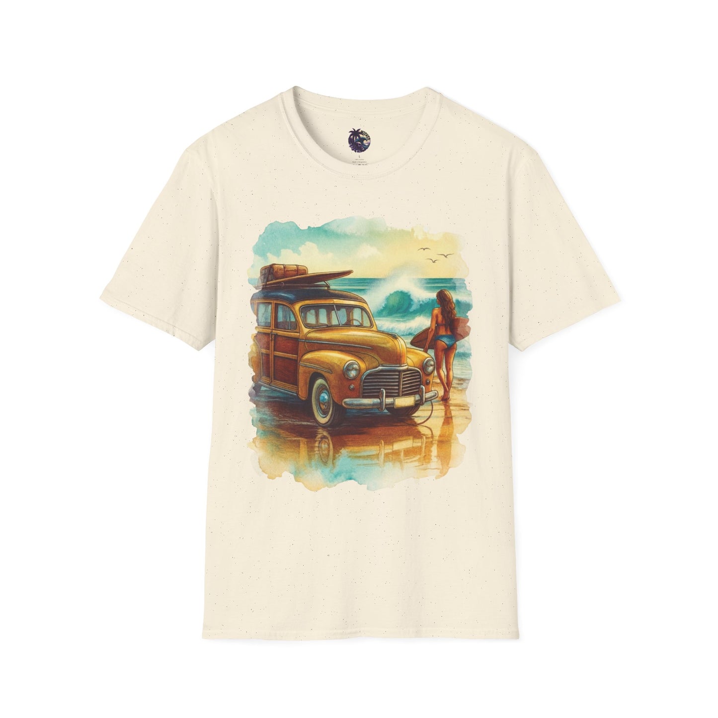 Surfer Girl & Woody Wagon Unisex T-Shirt
