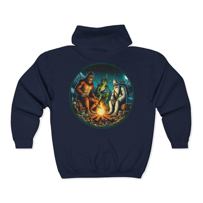 Cryptid Camping Trip Unisex Zip-Up Hoodie