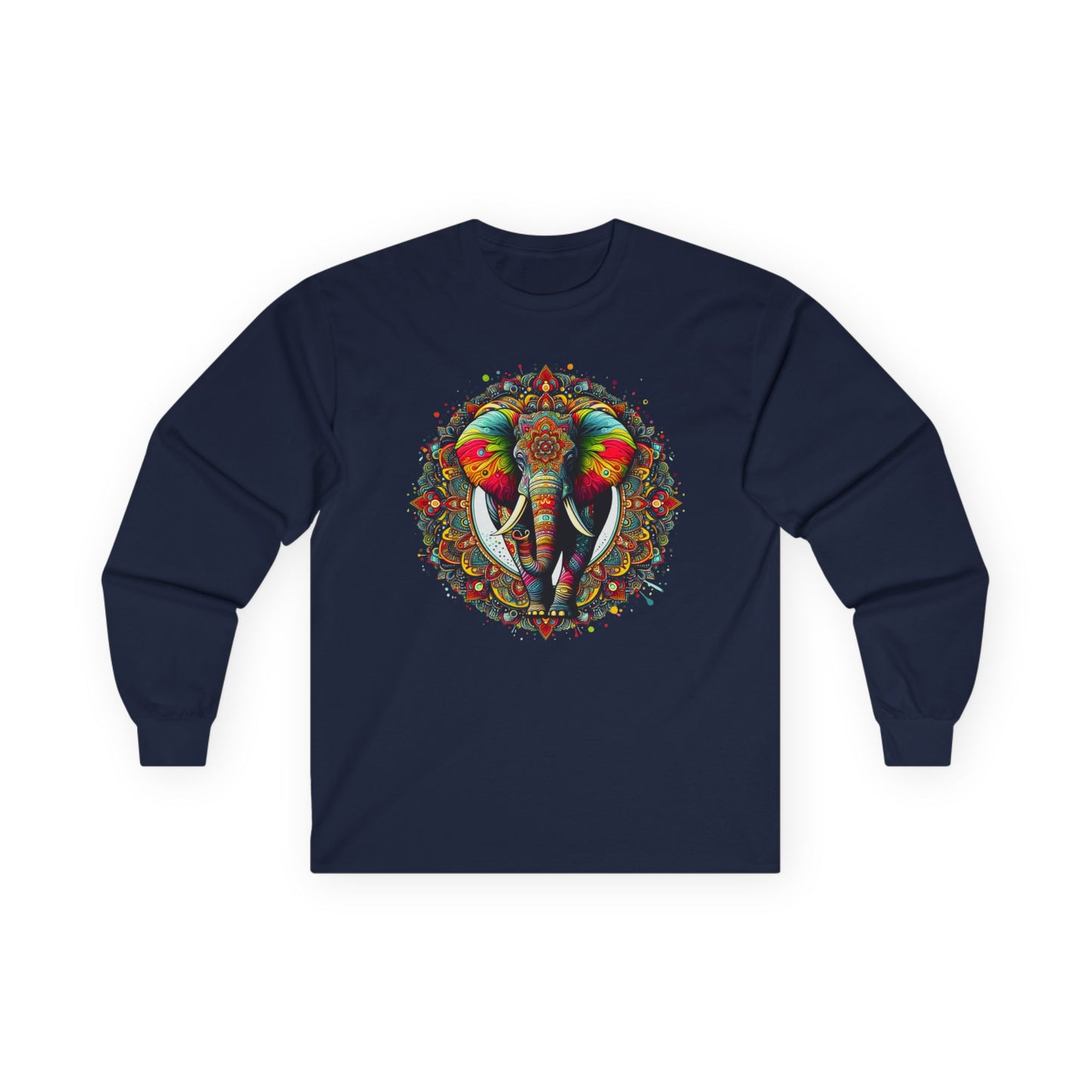 Elephant Mandala Unisex Long Sleeve Shirt