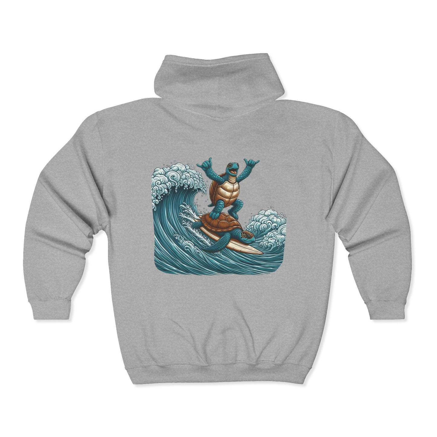 Surfing Sea Turtles Unisex Zip-Up Hoodie