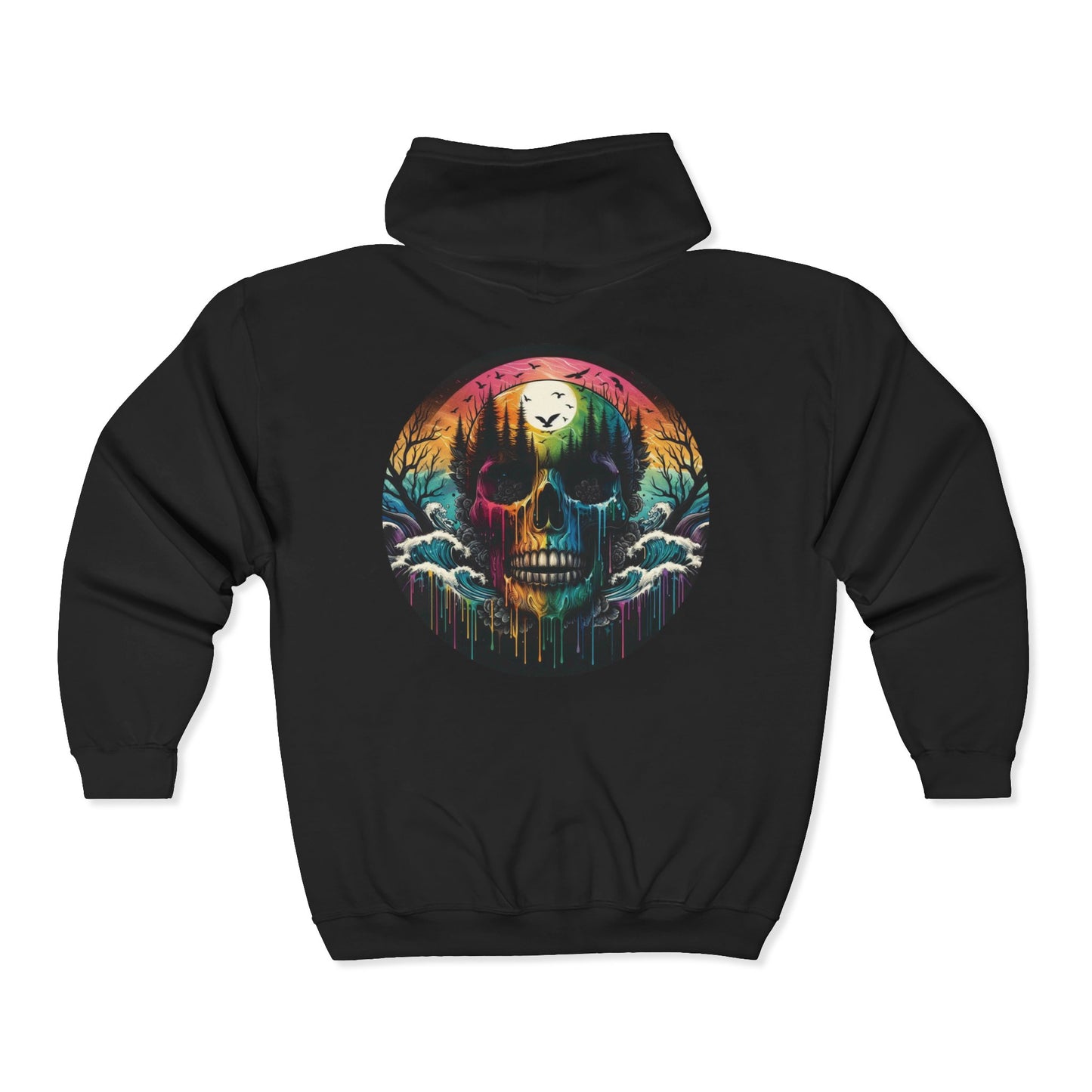 Rainbow Skull Unisex Zip-Up Hoodie