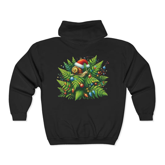 Holiday Snail Unisex Zip-Up Hoodie