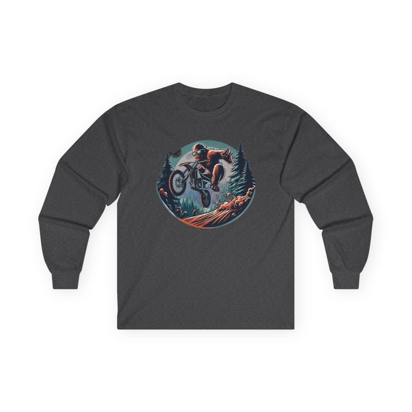 Sasquatch Dirt Bikin' Unisex Long Sleeve Shirt