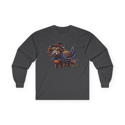 Highland Cow-oween Unisex Long Sleeve Shirt