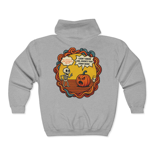 Pumpkin Spice vs Funny Bone Unisex Zip-Up Hoodie