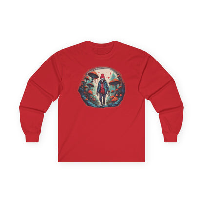 Skeleton Beanie in a Mushroom Forest Unisex Long Sleeve Shirt