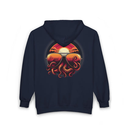 Aviator Sunglasses Sunset Tentacles Unisex Zip-Up Hoodie