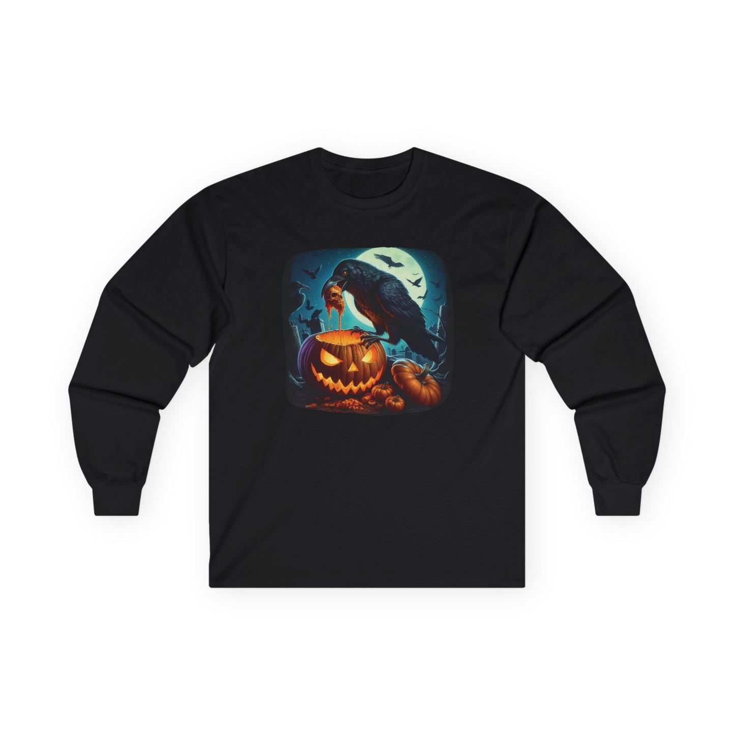 Raven Skull Unisex Long Sleeve Shirt