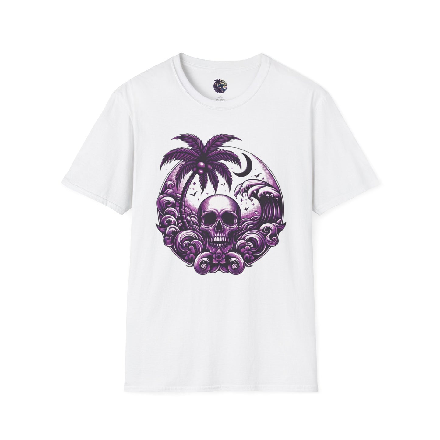 Purple Skull Waves Unisex T-Shirt