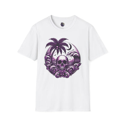 Purple Skull Waves Unisex T-Shirt