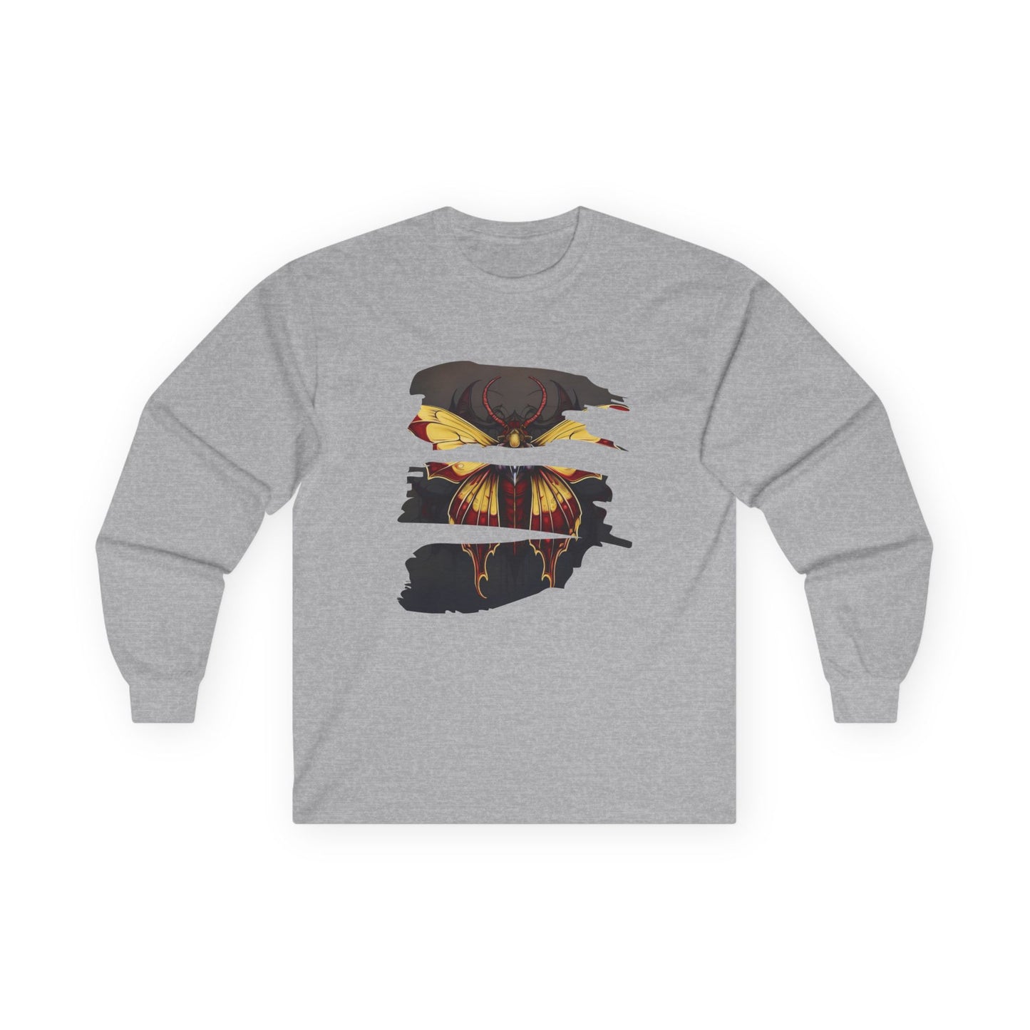 Moth - Red and Yellow  Unisex Long Sleeve Shirt