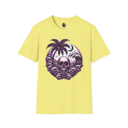 Purple Skull Waves Unisex T-Shirt