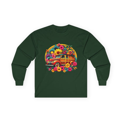 Retro Floral Woody Unisex Long Sleeve Shirt