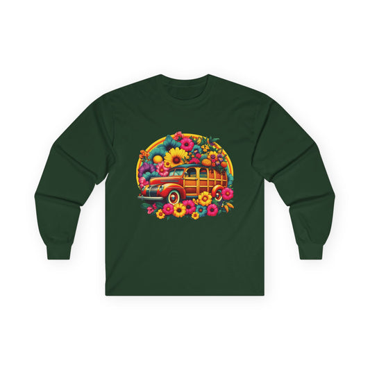 Retro Floral Woody Unisex Long Sleeve Shirt