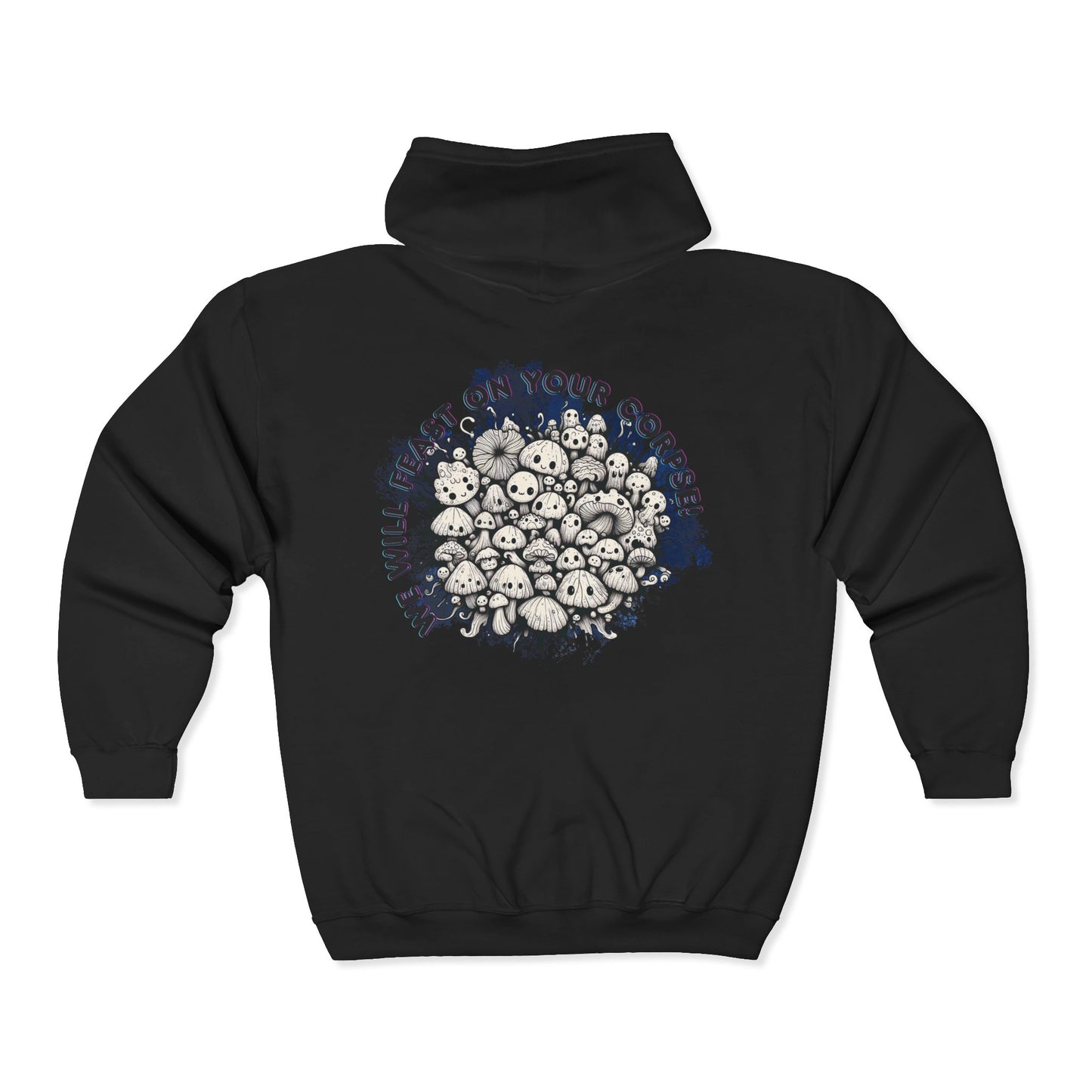 Creepy Mushroom Unisex Zip-Up Hoodie