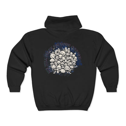 Creepy Mushroom Unisex Zip-Up Hoodie
