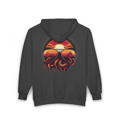 Aviator Sunglasses Sunset Tentacles Unisex Zip-Up Hoodie