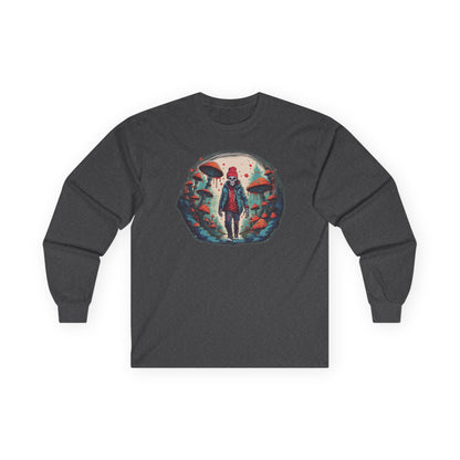 Skeleton Beanie in a Mushroom Forest Unisex Long Sleeve Shirt
