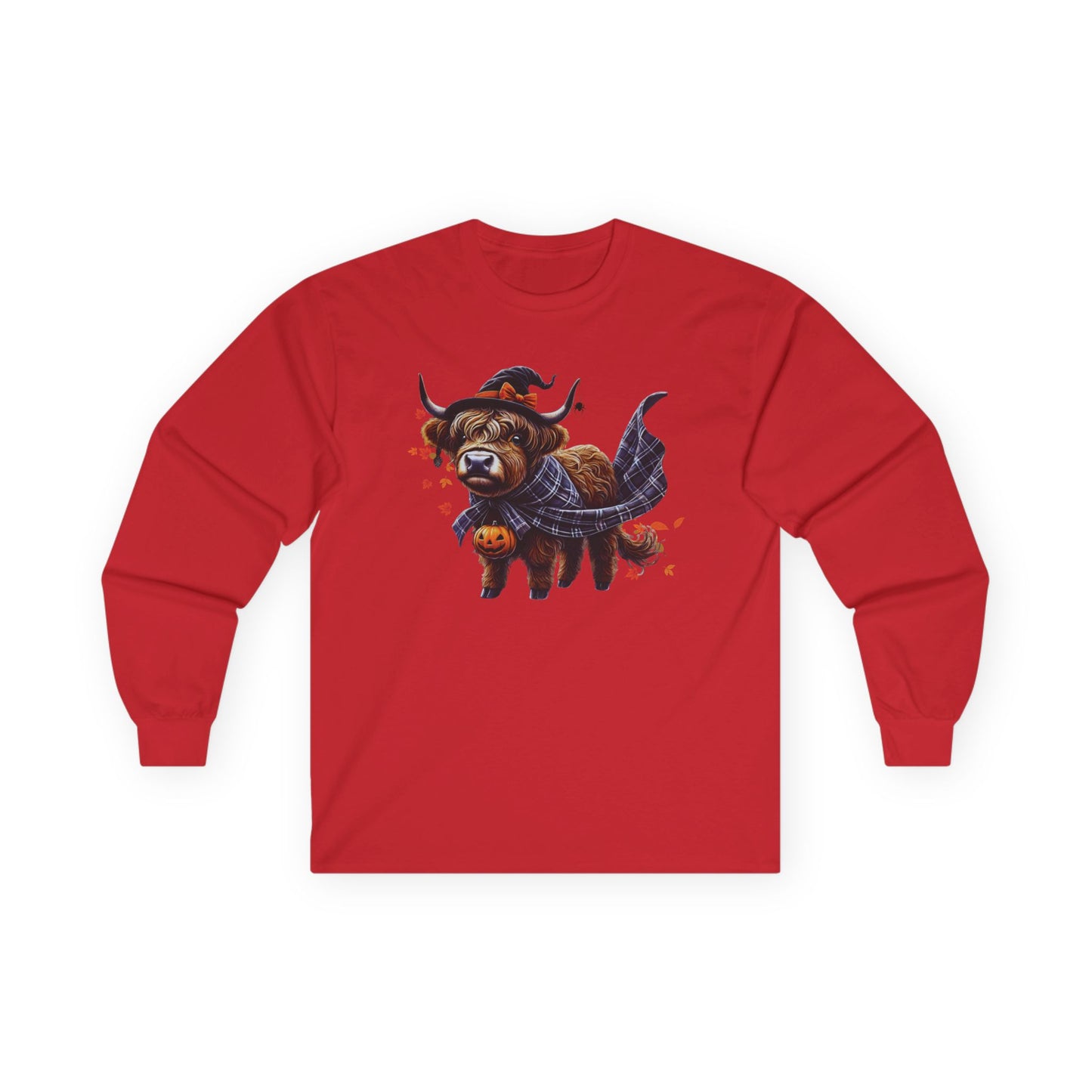 Highland Cow-oween Unisex Long Sleeve Shirt