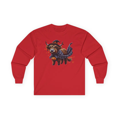 Highland Cow-oween Unisex Long Sleeve Shirt