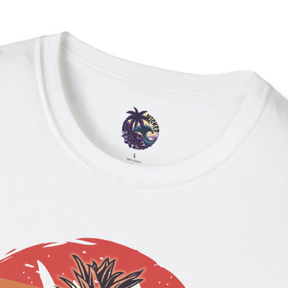 Pineapple Skull Sunset Shark Fin Unisex T-Shirt