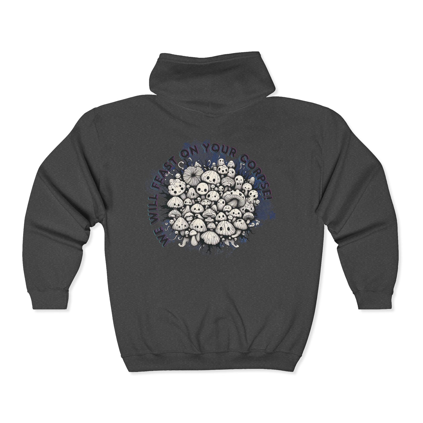 Creepy Mushroom Unisex Zip-Up Hoodie
