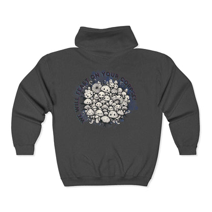 Creepy Mushroom Unisex Zip-Up Hoodie