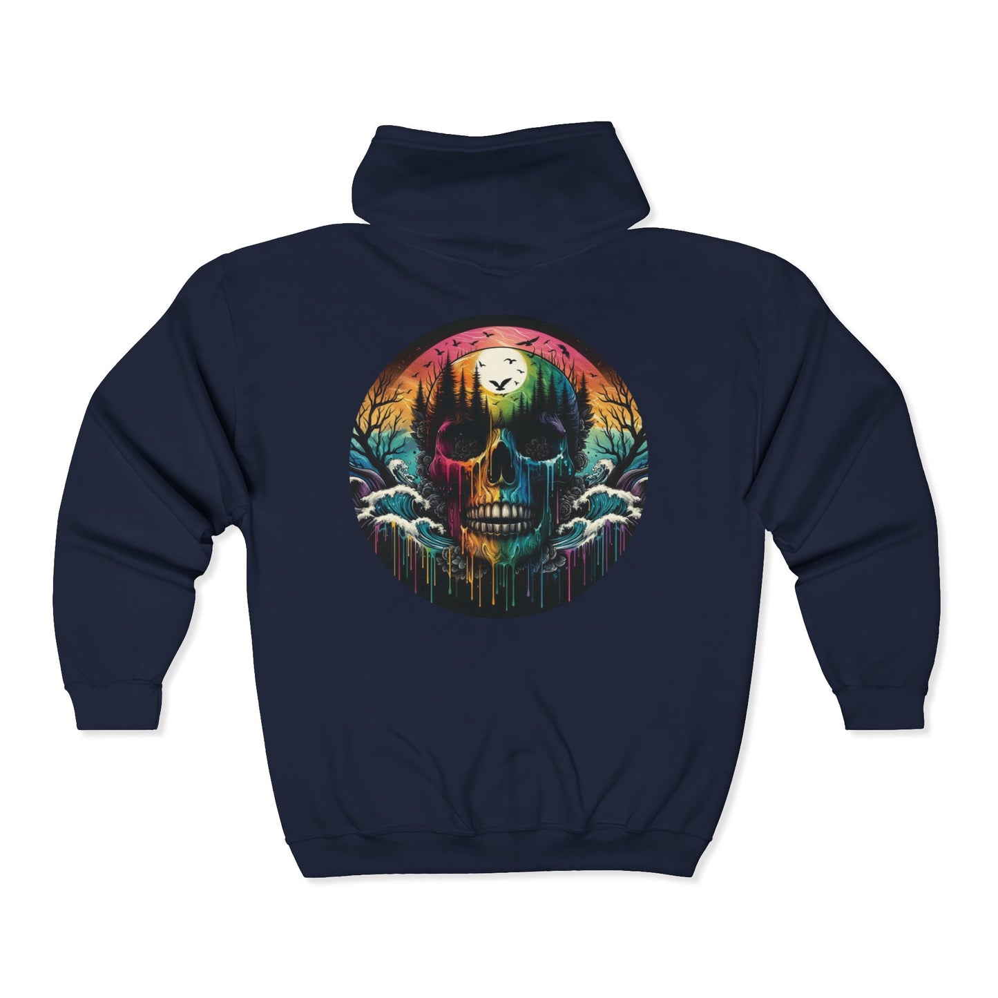 Rainbow Skull Unisex Zip-Up Hoodie