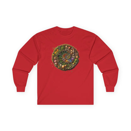 Floral Mushroom Spiral Unisex Long Sleeve Shirt